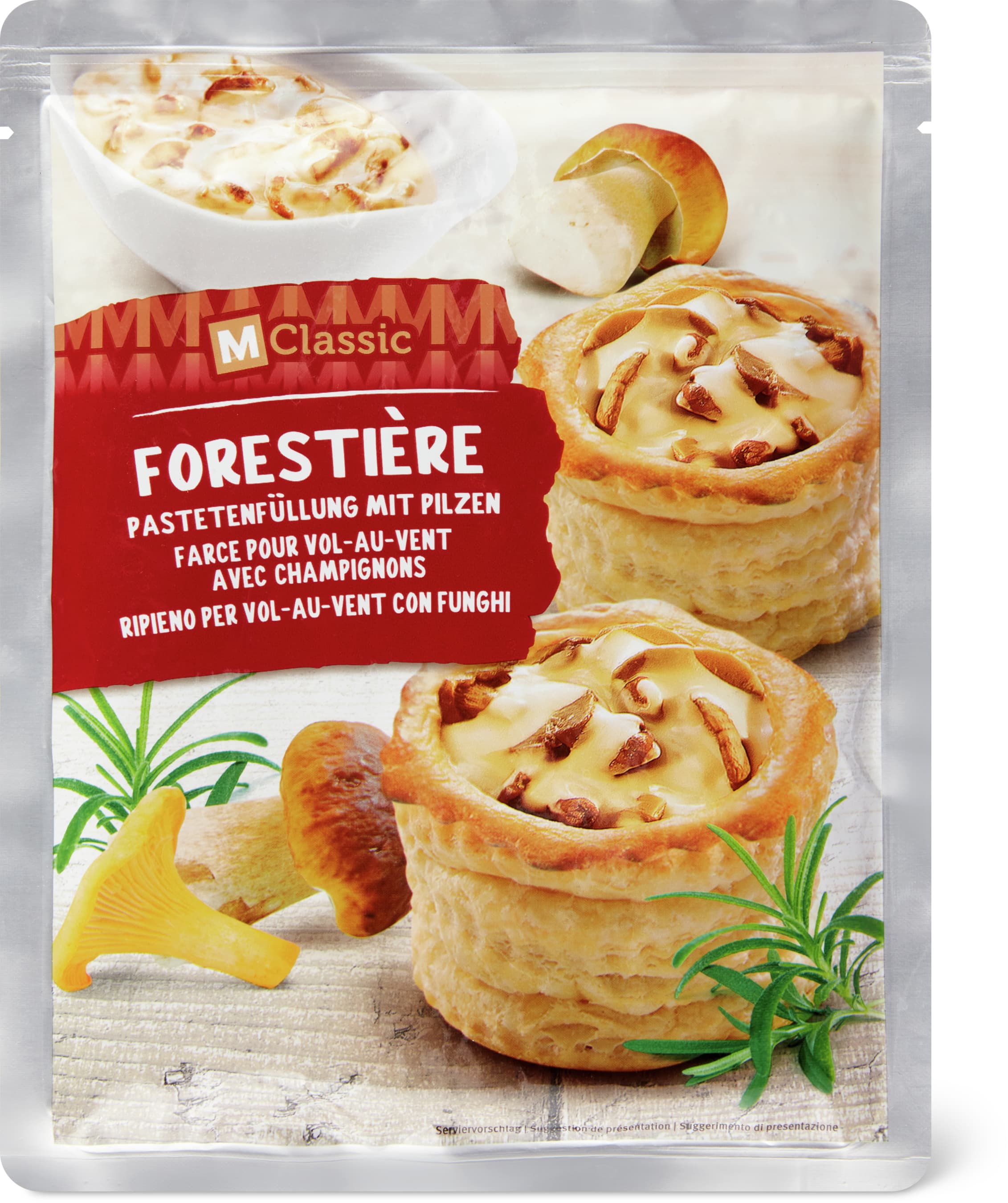 Ripieno per vol-au-vent Forestière con funghi, vegetariano